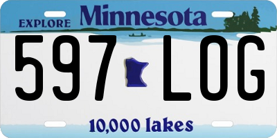 MN license plate 597LOG