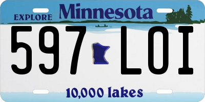 MN license plate 597LOI
