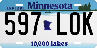 MN license plate 597LOK