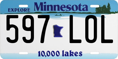MN license plate 597LOL