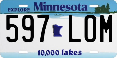 MN license plate 597LOM