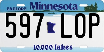 MN license plate 597LOP