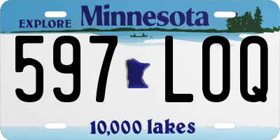 MN license plate 597LOQ