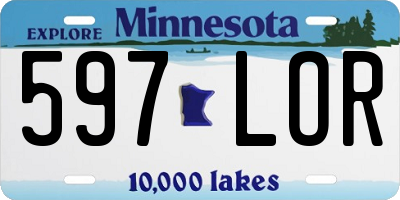 MN license plate 597LOR