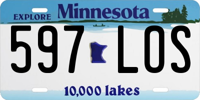 MN license plate 597LOS