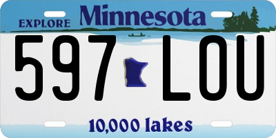 MN license plate 597LOU
