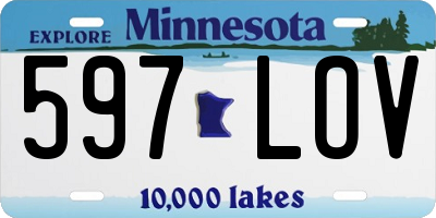 MN license plate 597LOV