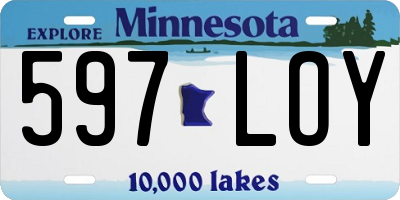 MN license plate 597LOY