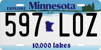 MN license plate 597LOZ