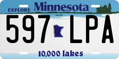 MN license plate 597LPA