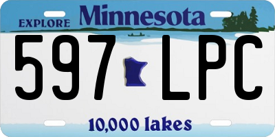MN license plate 597LPC