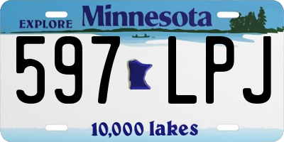 MN license plate 597LPJ