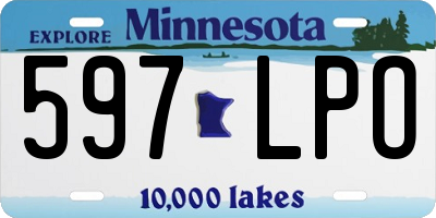 MN license plate 597LPO