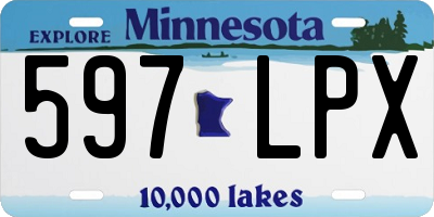 MN license plate 597LPX