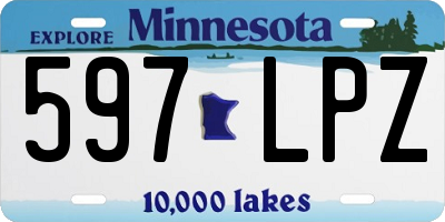 MN license plate 597LPZ