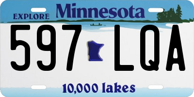 MN license plate 597LQA