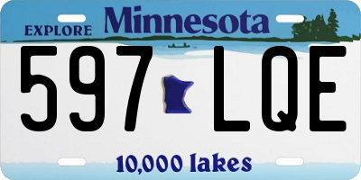 MN license plate 597LQE
