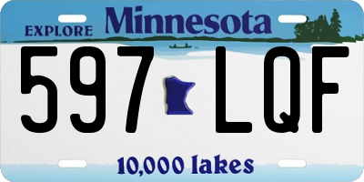 MN license plate 597LQF