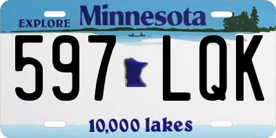 MN license plate 597LQK