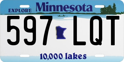 MN license plate 597LQT