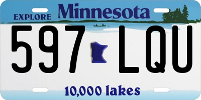 MN license plate 597LQU