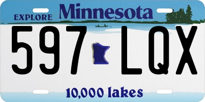 MN license plate 597LQX