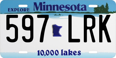 MN license plate 597LRK