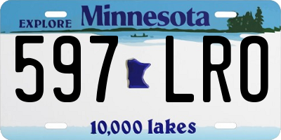 MN license plate 597LRO