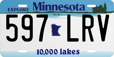 MN license plate 597LRV