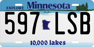 MN license plate 597LSB