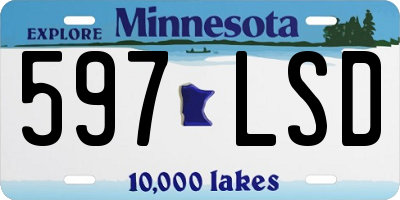 MN license plate 597LSD