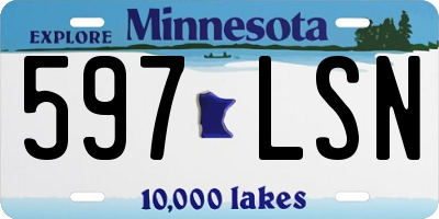 MN license plate 597LSN