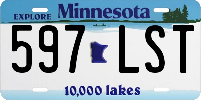 MN license plate 597LST
