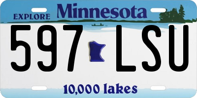 MN license plate 597LSU