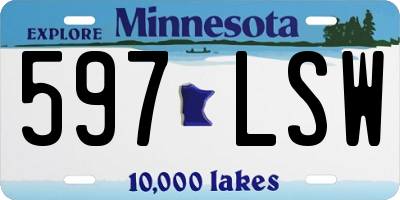 MN license plate 597LSW