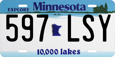 MN license plate 597LSY