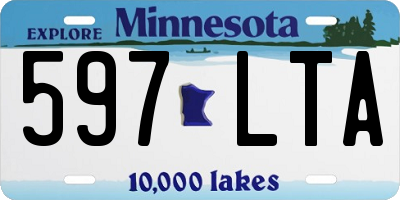 MN license plate 597LTA