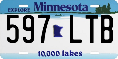 MN license plate 597LTB