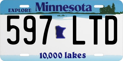 MN license plate 597LTD