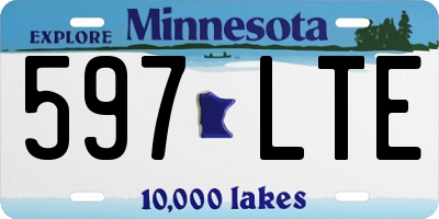 MN license plate 597LTE