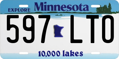 MN license plate 597LTO