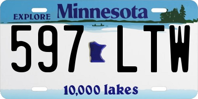 MN license plate 597LTW