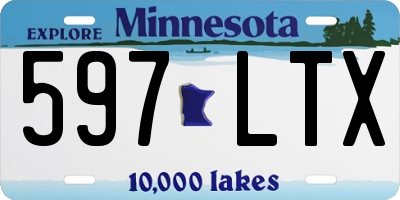 MN license plate 597LTX