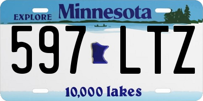 MN license plate 597LTZ