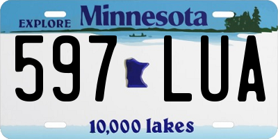 MN license plate 597LUA