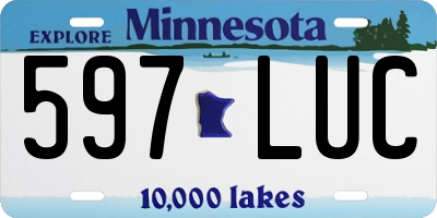 MN license plate 597LUC