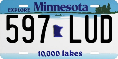 MN license plate 597LUD
