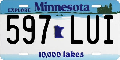 MN license plate 597LUI
