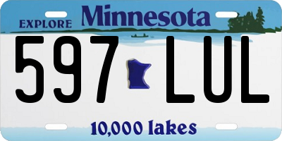 MN license plate 597LUL