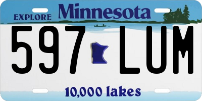 MN license plate 597LUM